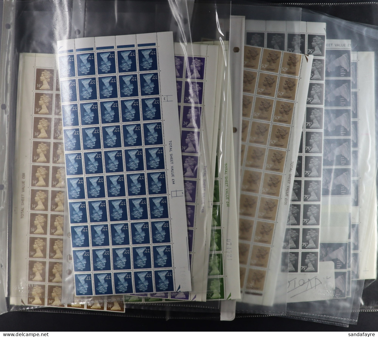 MACHIN BOX LOT With Decimal Values To ?1.33 In Box File. Many Full Sheets. Face Value ?1,197. - Other & Unclassified