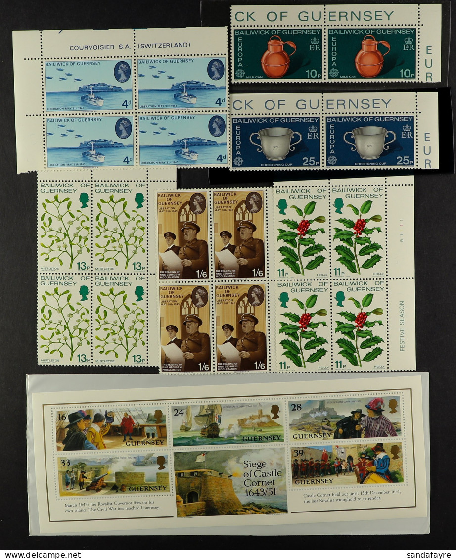 GUERNSEY COLLECTOR'S BOX Of Presentation Packs, FDC, Booklets, Sheets And Stamps. Approx 100 Covers And Face Value Of ?8 - Autres & Non Classés