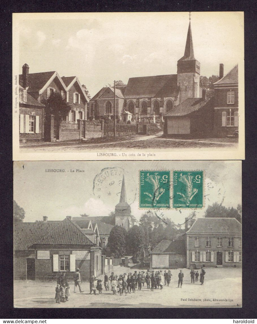 LOT 2 CP DPT 62 - LISBOURG - LA PLACE - UN COIN DE LA PLACE - Sonstige & Ohne Zuordnung