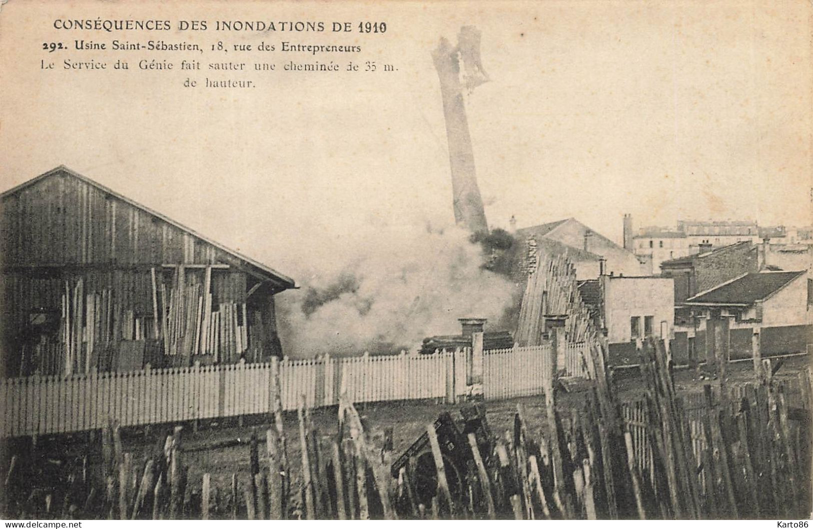 Paris * 15ème * Usine St Sébastien , 18 Rue Des Entrepreneurs * Conséquences Des Inondations De 1910 * Crue - District 15