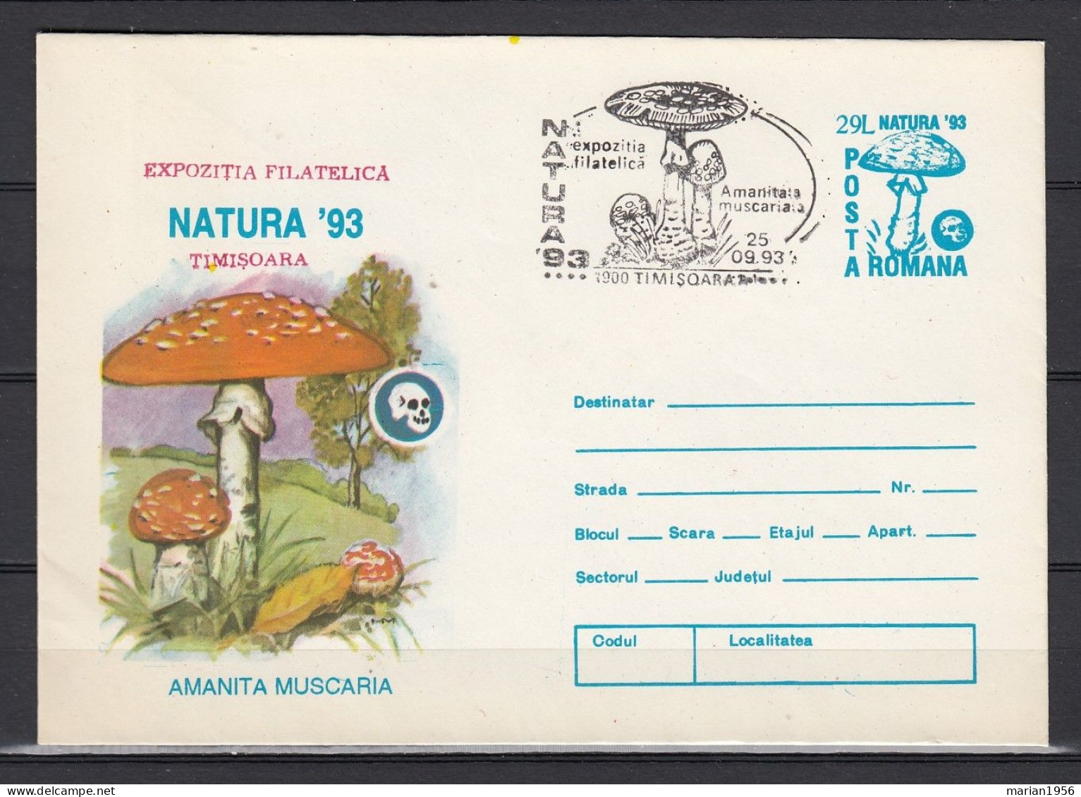 Enveloppe 1993 - NATURA '93  - CHAMPIGNONS - MUSHROOMS - Cachet Illustre - Paddestoelen