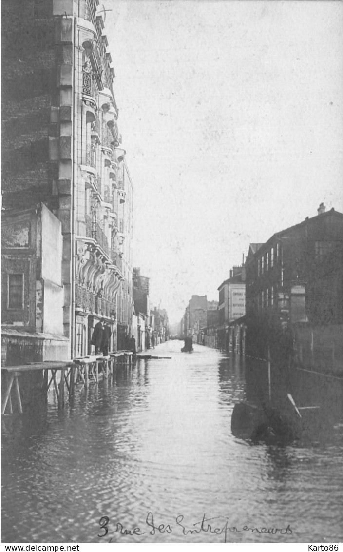 Paris * Carte Photo * 15ème * Rue Des Entrepreneurs * Crue Inondations - District 15