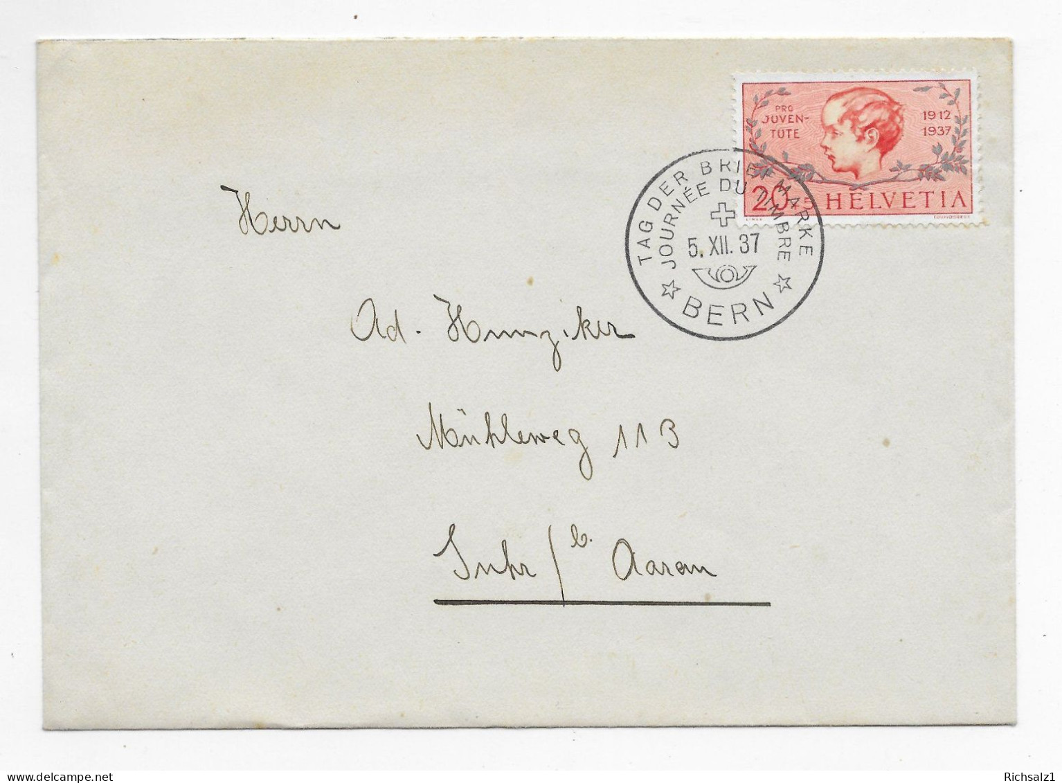 PJ NR.83/84 Auf Briefen . Tag Der Briefmarke 1937 - Storia Postale