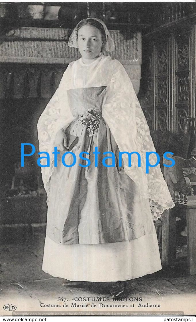 228938 FRANCE BRETONS COSTUMES BRIDE FROM DOUARNENEZ AND AUDIERNE POSTAL POSTCARD - Altri & Non Classificati