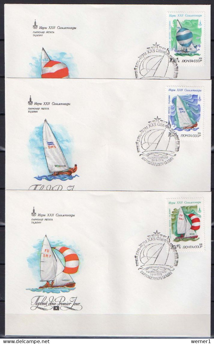 USSR Russia 1978 Olympic Games Moscow, Sailing Set Of 5 + S/s On 6 FDC - Estate 1980: Mosca
