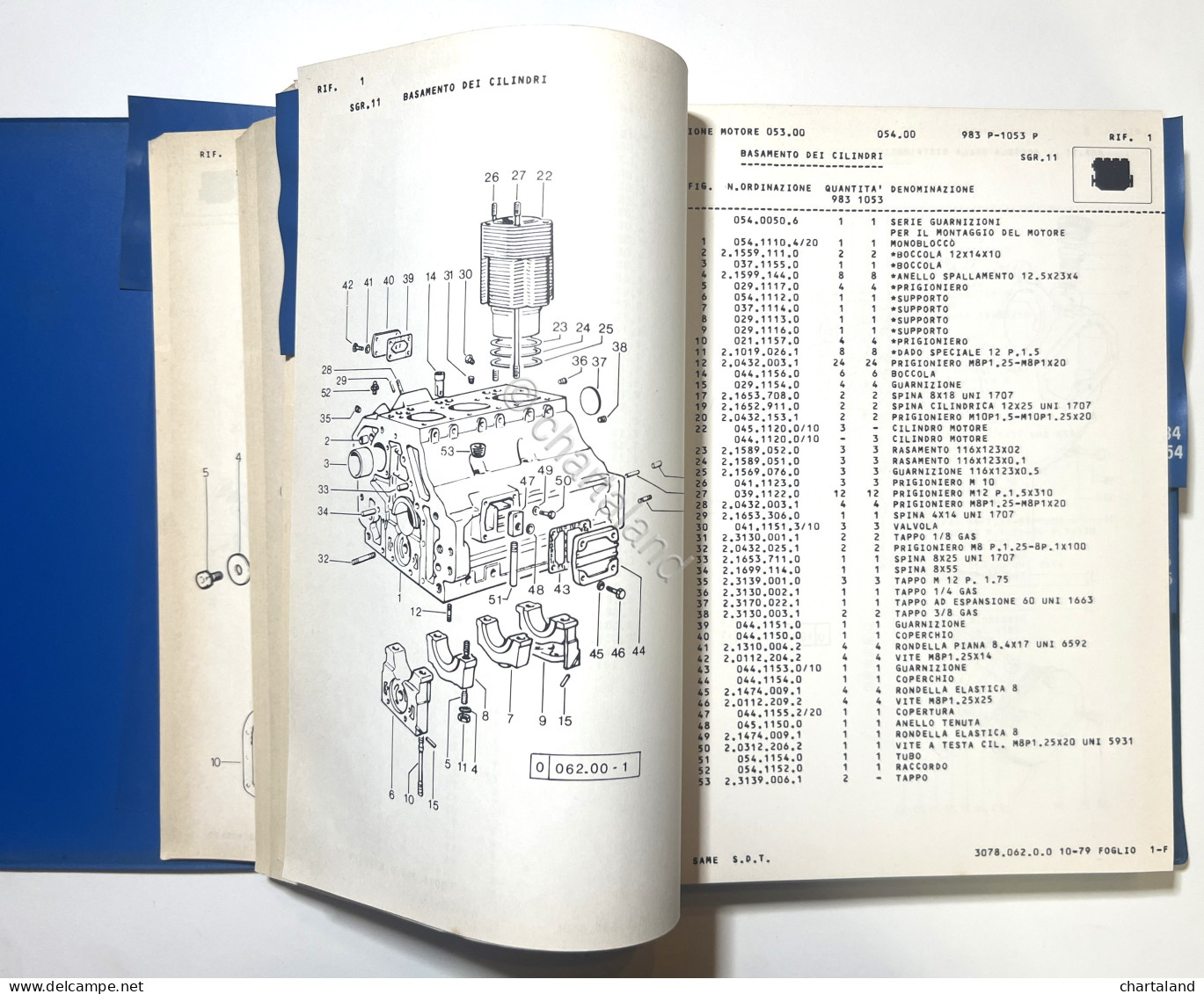 Catalogo Parti Di Ricambio Originali SAME Trattori Dei Motori Serie P - Ed. 1982 - Other & Unclassified