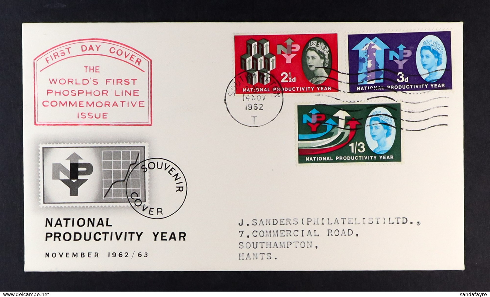 1962 (14 Nov) NPY Phosphor Set On Illustrated, Typed Addressed FDc, Tied Southampton T Way-line Postmark. Very Fine. - FDC