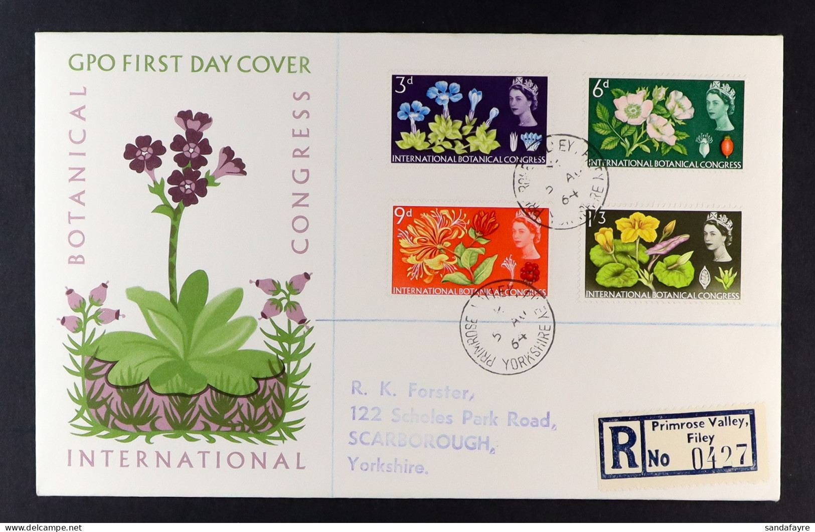 1964 Botanical Congress Non-phosphor Set On Illustrated, Printed Address Fdc Tied Primrose Valley, Filey Cds's With A Ma - FDC