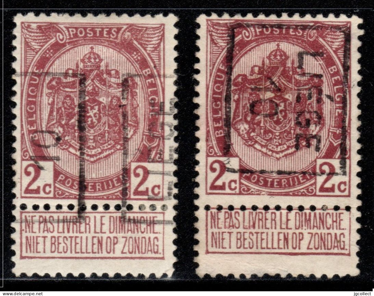 Preo's (82) "LIEGE 10" OCVB 1534 A+B - Rollenmarken 1910-19