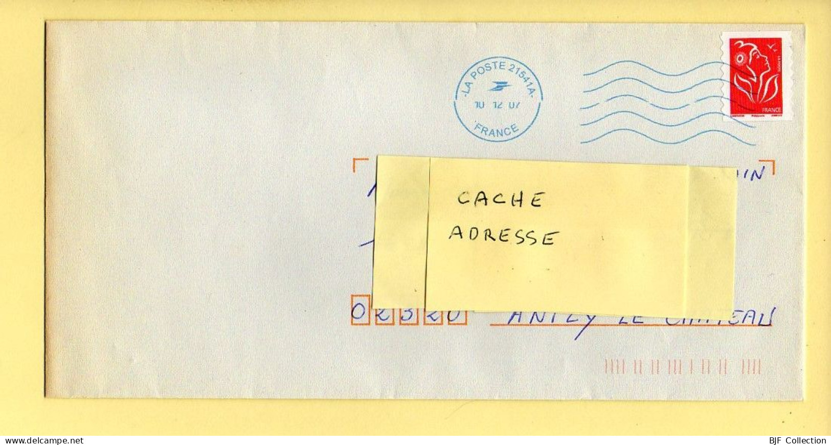 Oblitération Mécanique : Bleu / FRANCE LA POSTE – 21541A Du 10/12/2007 (voir Timbre) - Mechanical Postmarks (Other)