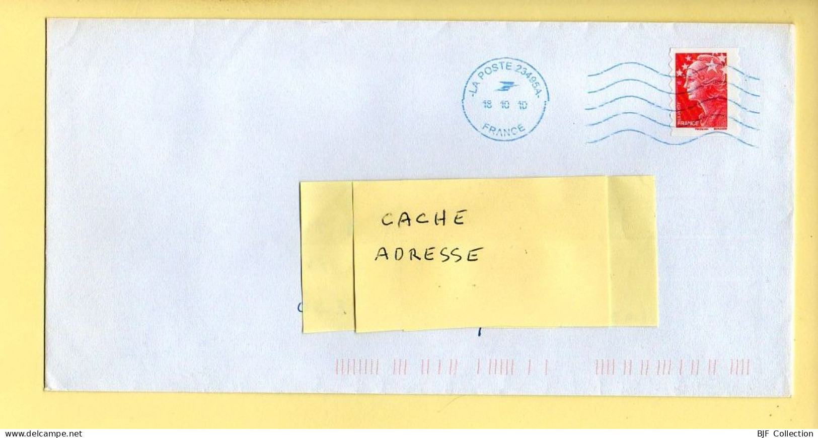 Oblitération Mécanique : Bleu / FRANCE LA POSTE – 23495A Du 18/10/2010 (voir Timbre) - Mechanical Postmarks (Other)