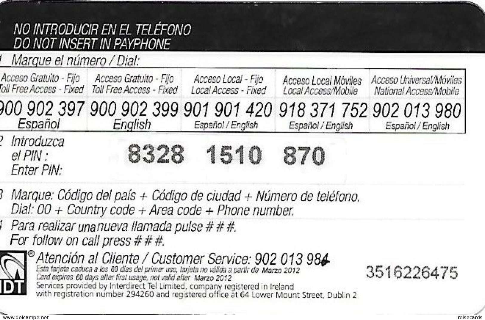 Spain: Prepaid IDT - Western Union, Flag Morocco - Other & Unclassified