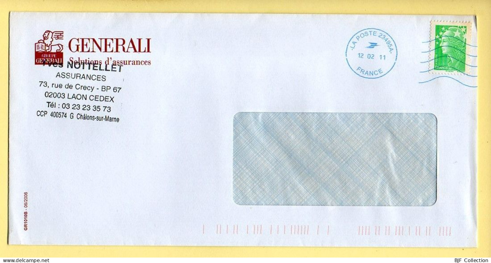 Oblitération Mécanique : Bleu / FRANCE LA POSTE – 23495A Du 12/02/2011 (voir Timbre) - Mechanical Postmarks (Other)