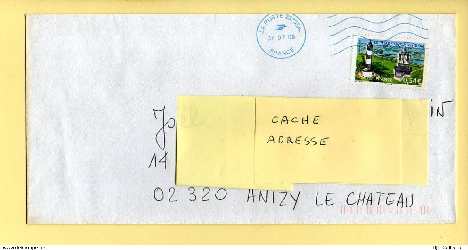 Oblitération Mécanique : Bleu / FRANCE LA POSTE – 23735A Du 07/01/2008 (voir Timbre) - Mechanical Postmarks (Other)