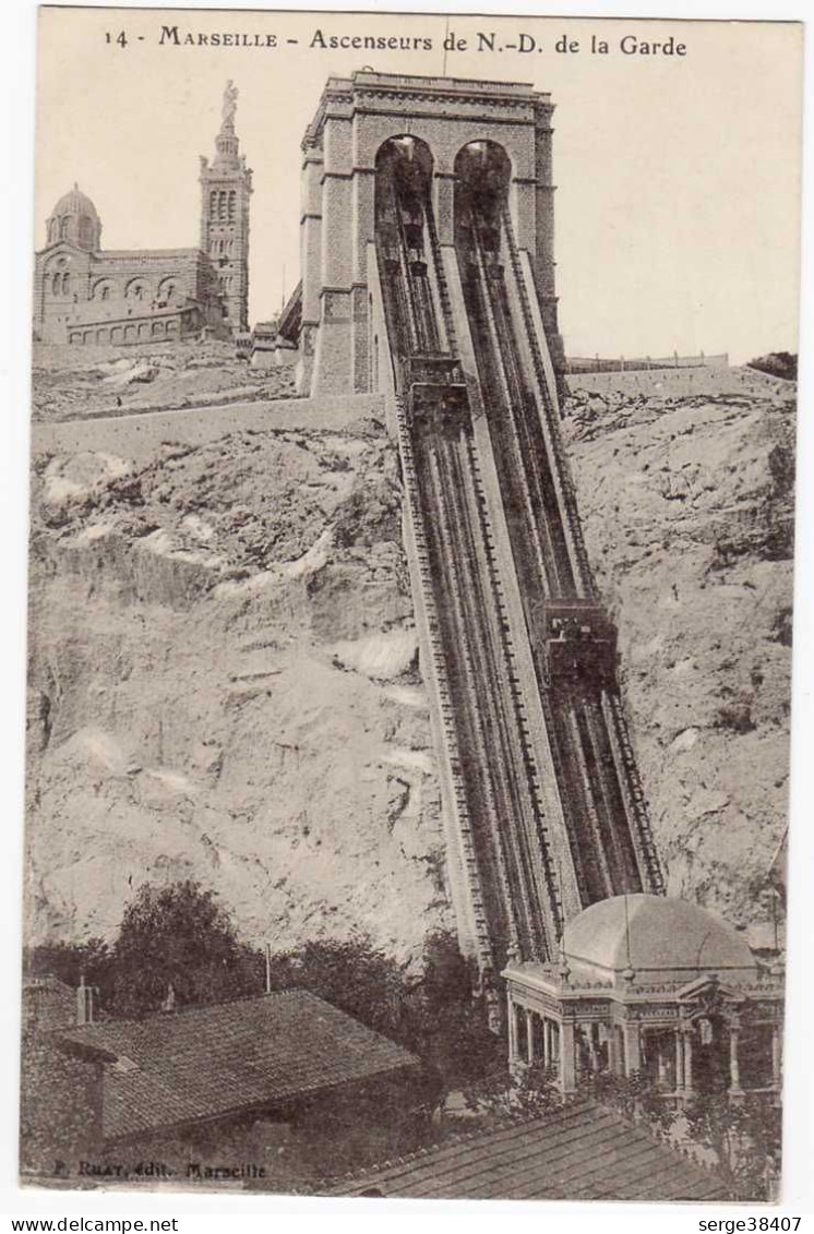 Marseille - Ascenseurs De N-D De La Garde - 1909 - 11-7/26 - Zonder Classificatie
