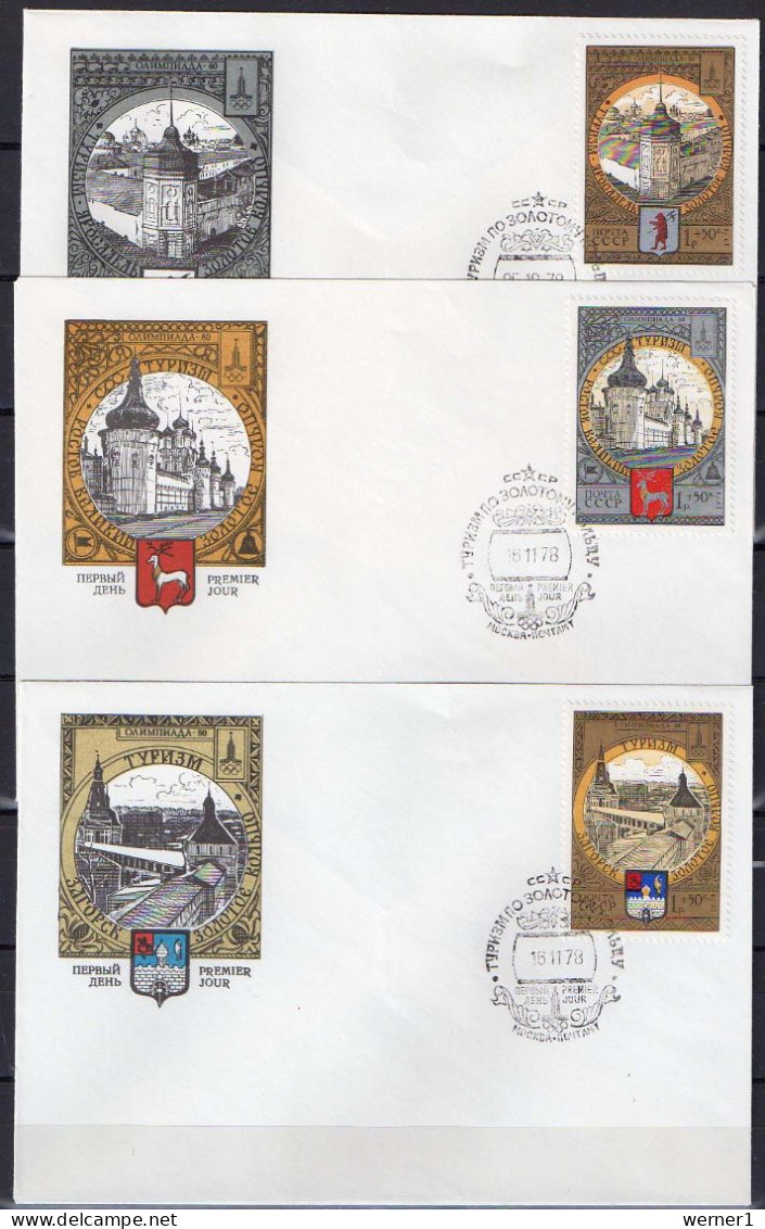 USSR Russia 1978 Olympic Games Moscow, Tourism Set Of 8 On 8 FDC - Zomer 1980: Moskou