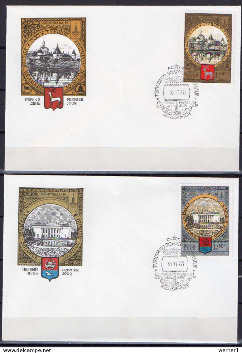 USSR Russia 1978 Olympic Games Moscow, Tourism Set Of 8 On 8 FDC - Summer 1980: Moscow
