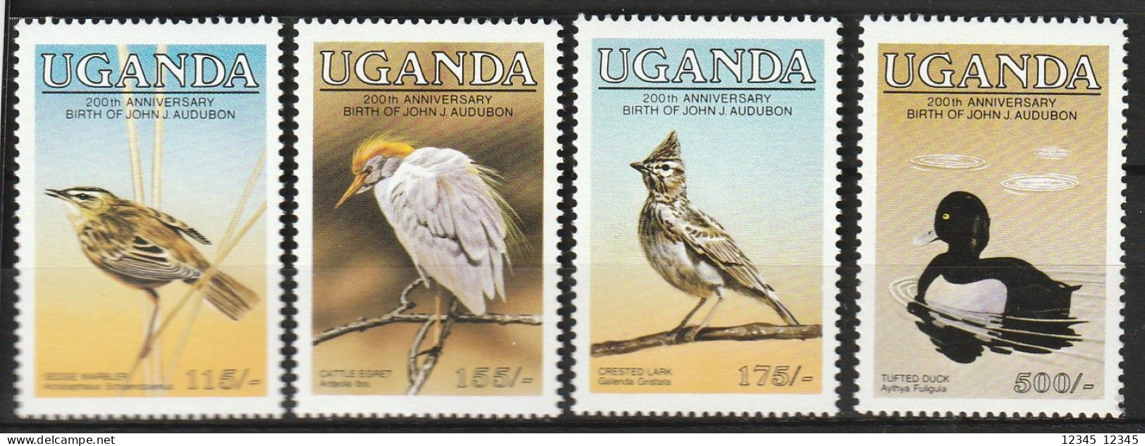 Uganda 1985, Postfris MNH, Birds, John J. Audubon - Uganda (1962-...)