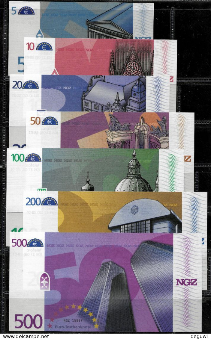 EURO Set NGZ, 5 - 500 Euro,  Papier, ATM, RRRRR, UNC - Andere & Zonder Classificatie