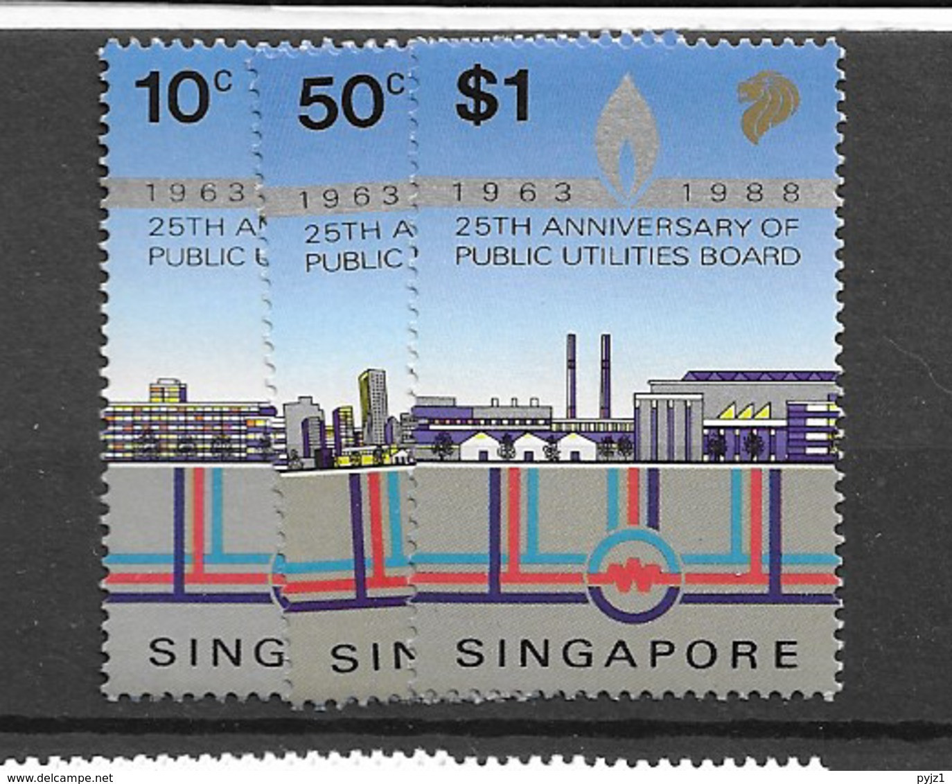 1988 MNH Singapore Mi 557-9, Postfris** - Singapur (1959-...)