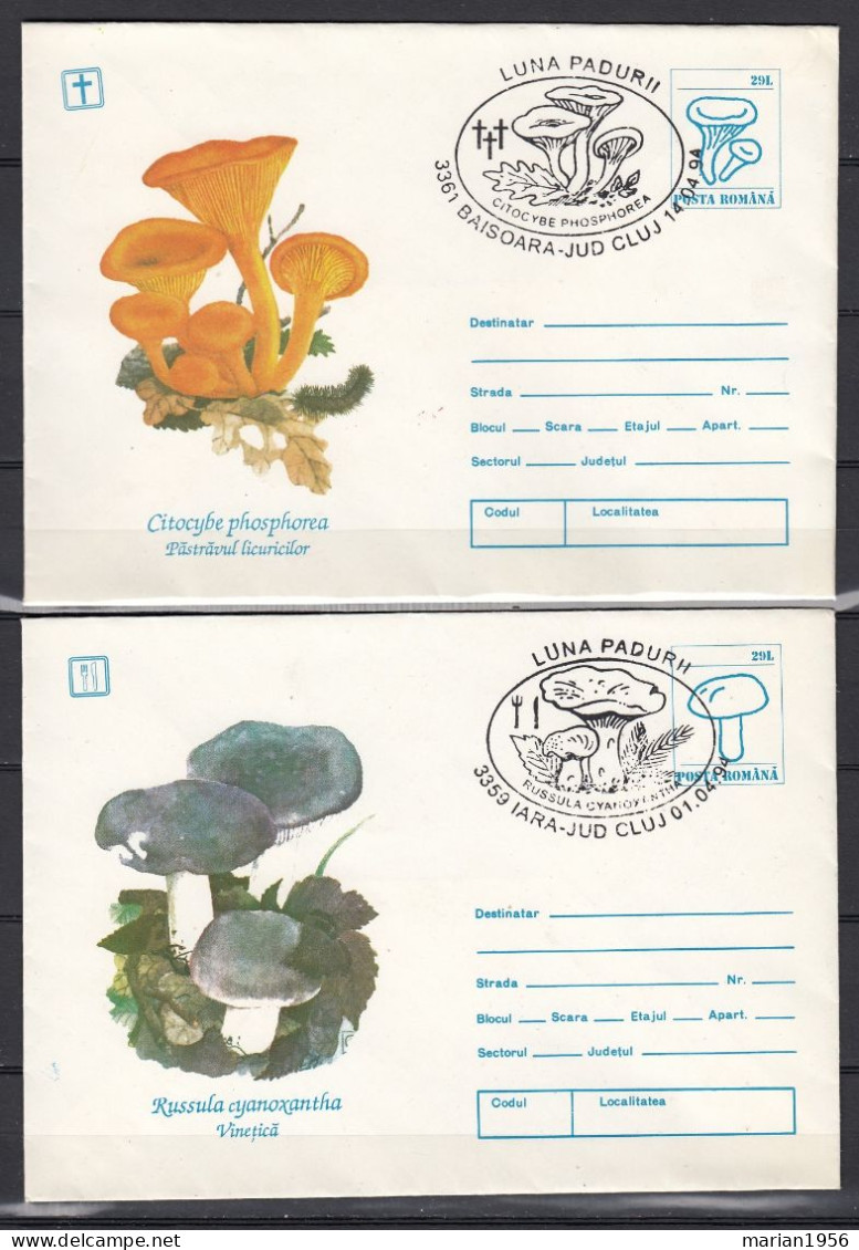 2 E.P. 1994 RRR  - CHAMPIGNONS  - MUSHROOMS - Cachets Illustrees - Mushrooms