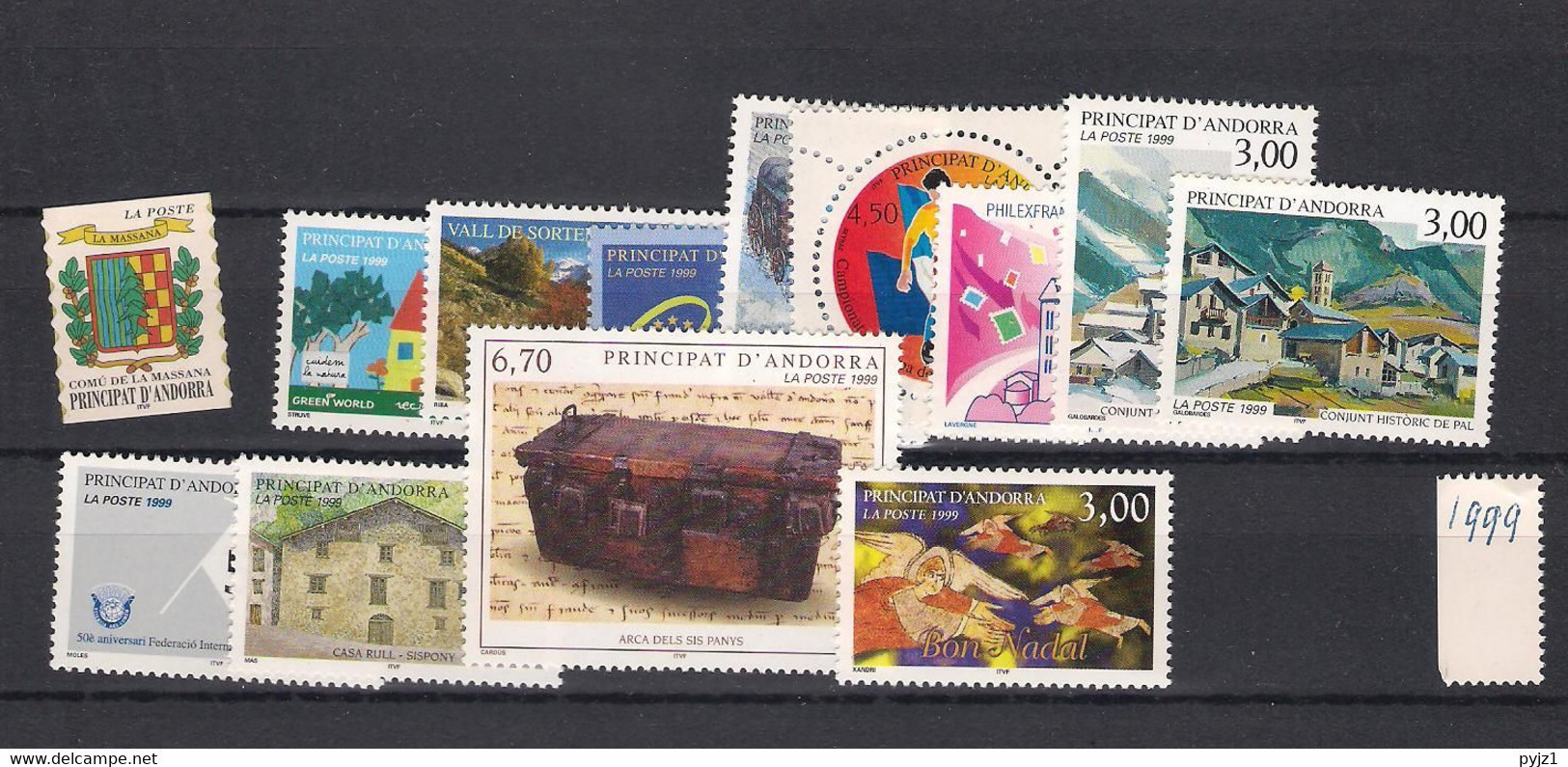 1999  MNH Andorra (French), Year  Complete According To Michel, Postfris** - Années Complètes
