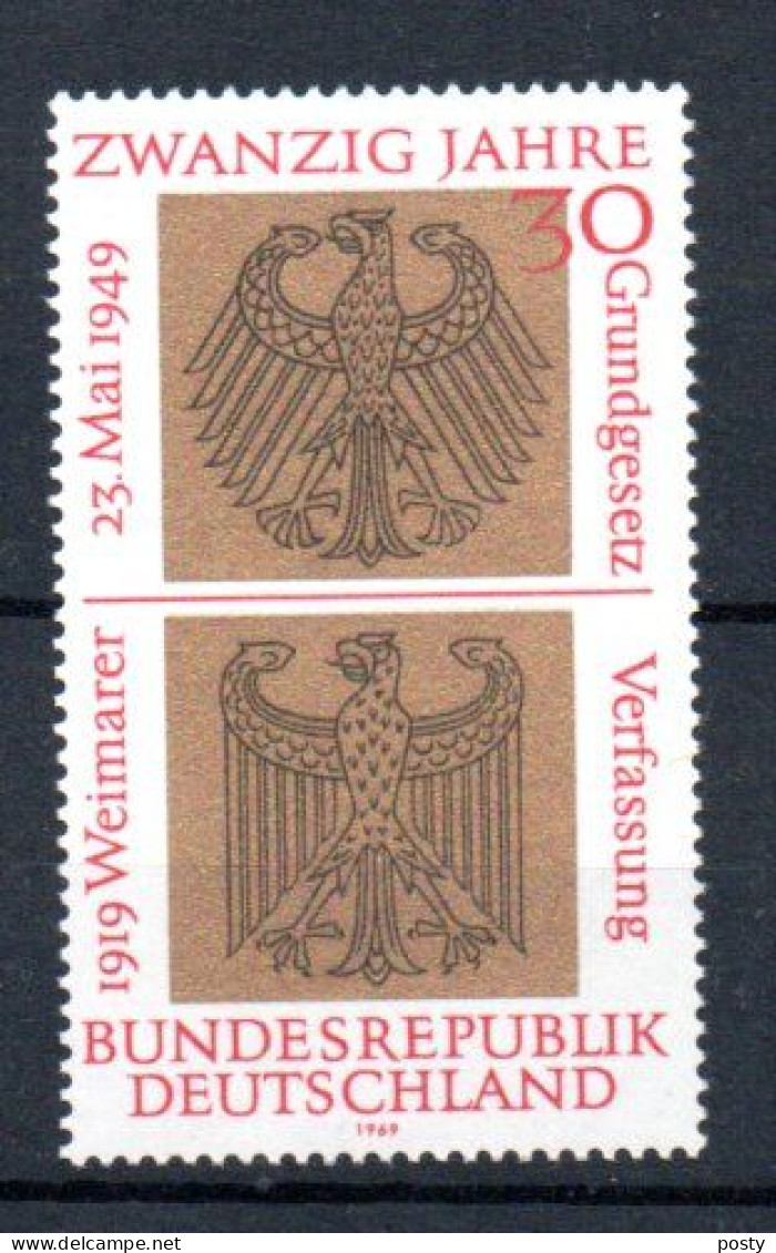 ALLEMAGNE - GERMANY - 1969 - COAT OF ARMS - BLASON - 20éme ANNIVERSAIRE DE LA REPUBLIQUE FEDERALE - - Unused Stamps