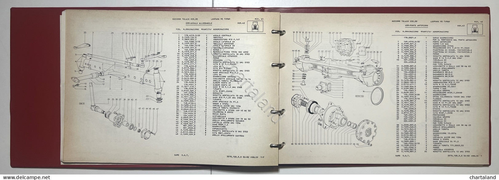 Catalogo Parti Di Ricambio Originali SAME Trattori - Leopard 90 Turbo - Ed. 1982 - Other & Unclassified