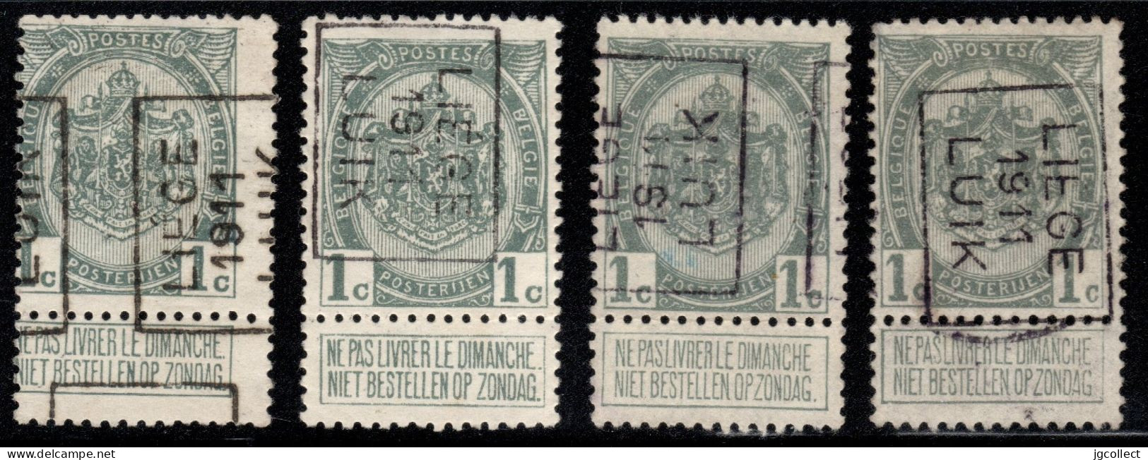 Preo's (81 & 81A) "LIEGE 1911 LUIK" OCVB 1628 A+B & 1681 A+B - Rollini 1910-19