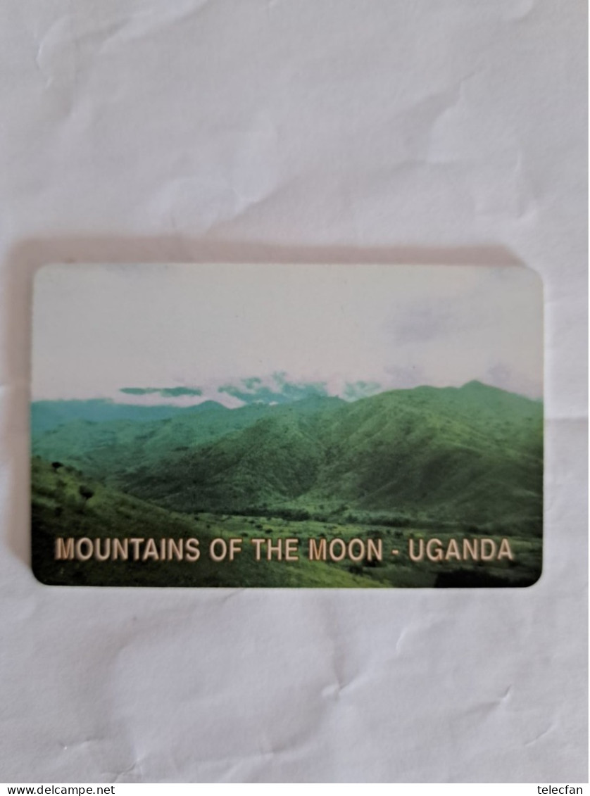 OUGANDA CARTE TEST SANS PUCE WITHOUT CHIP MOUNTAINS OF THE MOON 10U SUPERBE - Oeganda