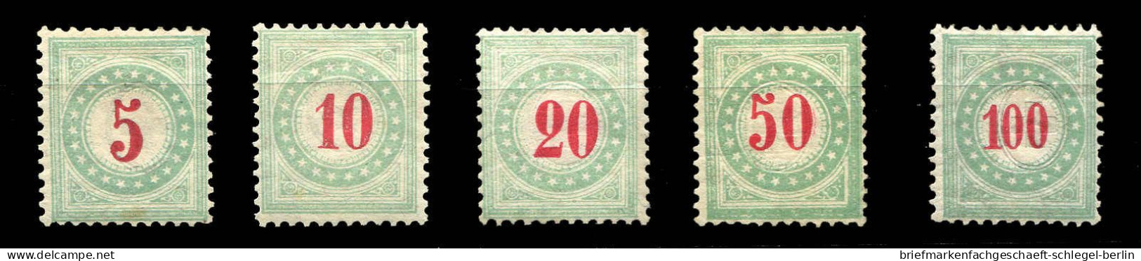 Schweiz, 1883, 17-22 II AXaN, Ungebraucht - Sonstige & Ohne Zuordnung