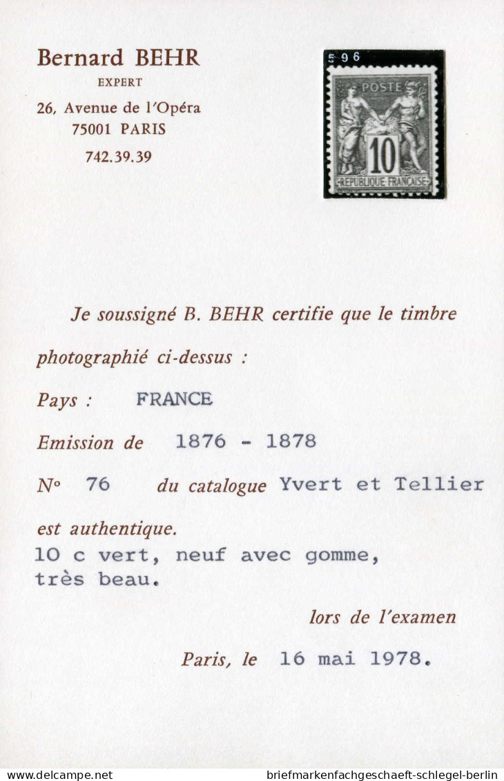 Frankreich, 1876, 60 II, Postfrisch - Other & Unclassified