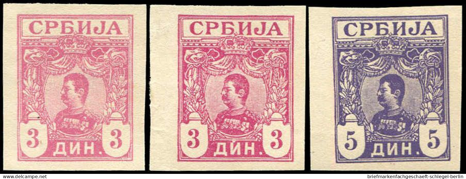 Serbien, 1901, 53-61 U, Ohne Gummi - Serbia