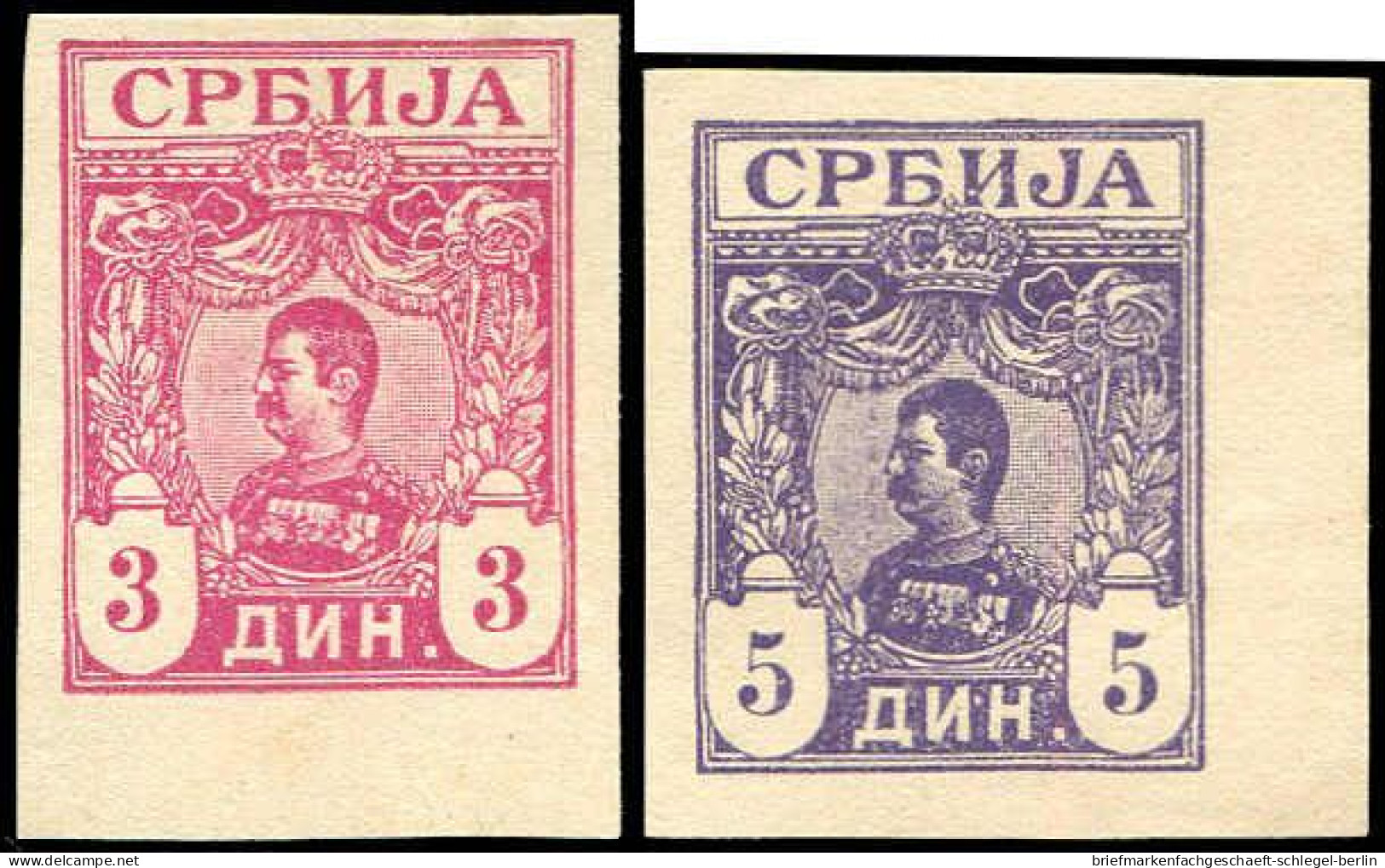 Serbien, 1901, 54-61 U, Ohne Gummi - Serbia