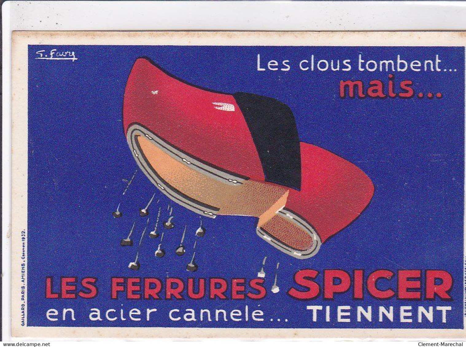 PUBLICITE : Les Ferrures Spicer En Acier Cannelé (chaussures) - Très Bon état - Publicité