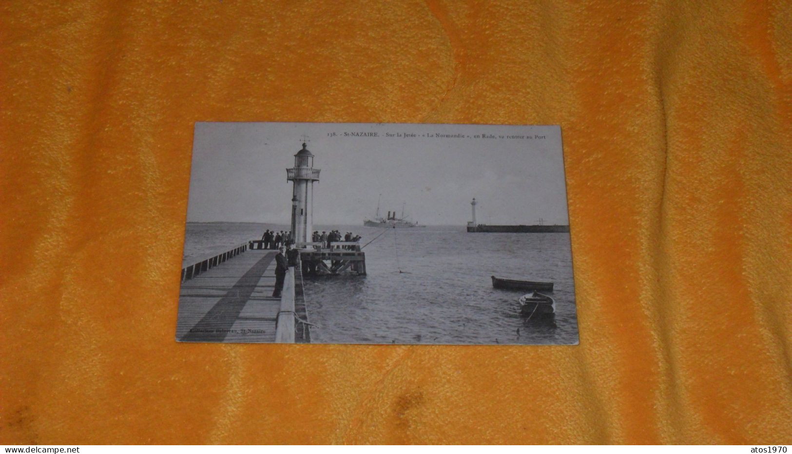 CARTE POSTALE ANCIENNE CIRCULEE DE 1906../ SAINT NAZAIRE.- SUR LA JETEE. LA NORMANDIE EN RADE VA RENTRER AU PORT...CACHE - Saint Nazaire