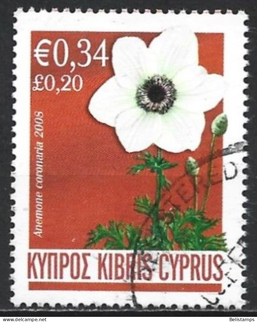 Cyprus 2008. Scott #1090 (U) Red Anemone Flowers - Usati