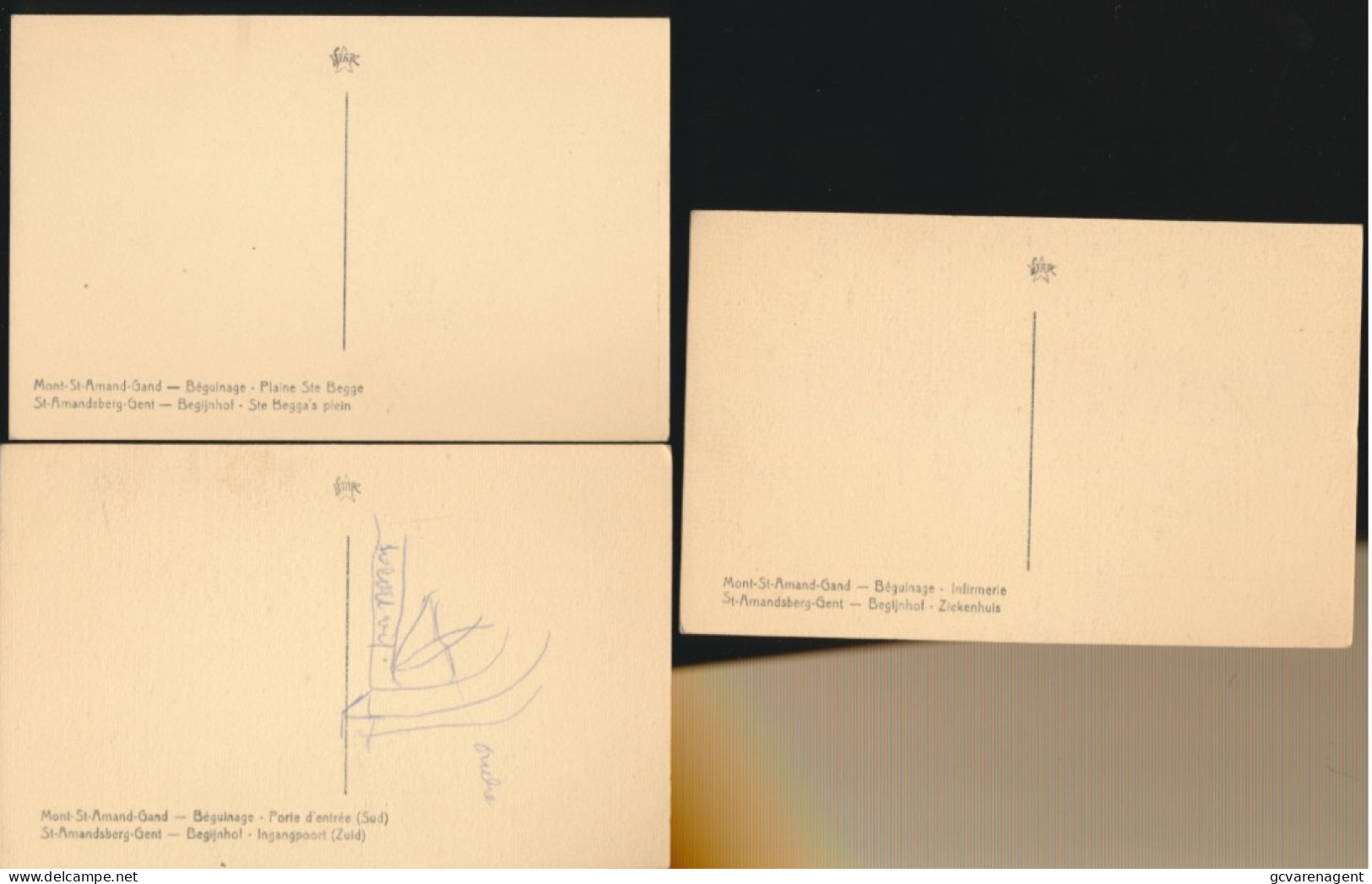 SINT AMANDSBERG.  BEGIJNHOF. 3 KAARTEN        ZIE   AFBEELDINGEN - Gent
