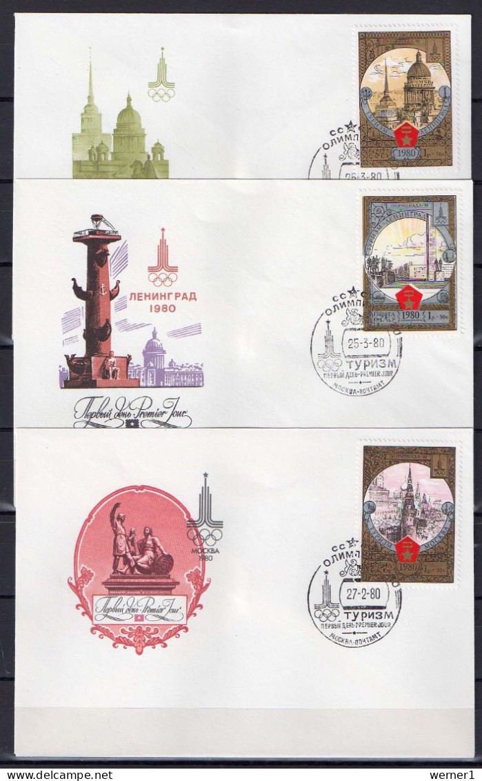 USSR Russia 1980 Olympic Games Moscow, Tourism Set Of 10 On 10 FDC - Summer 1980: Moscow