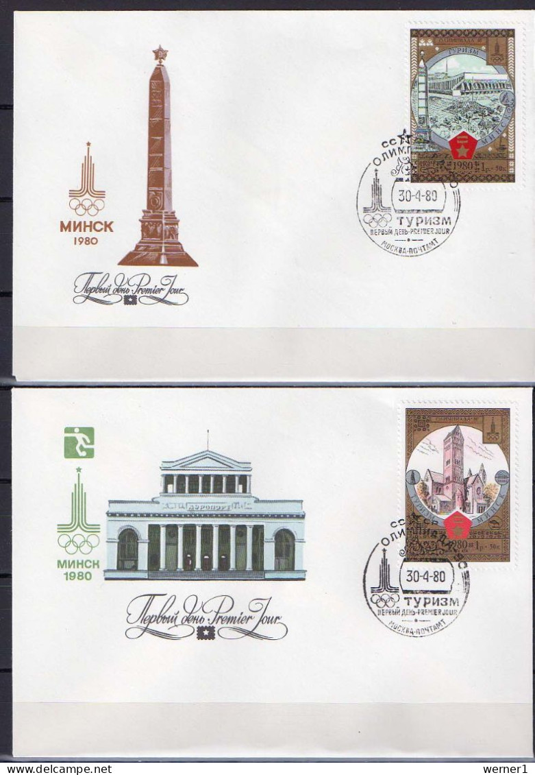 USSR Russia 1980 Olympic Games Moscow, Tourism Set Of 10 On 10 FDC - Summer 1980: Moscow