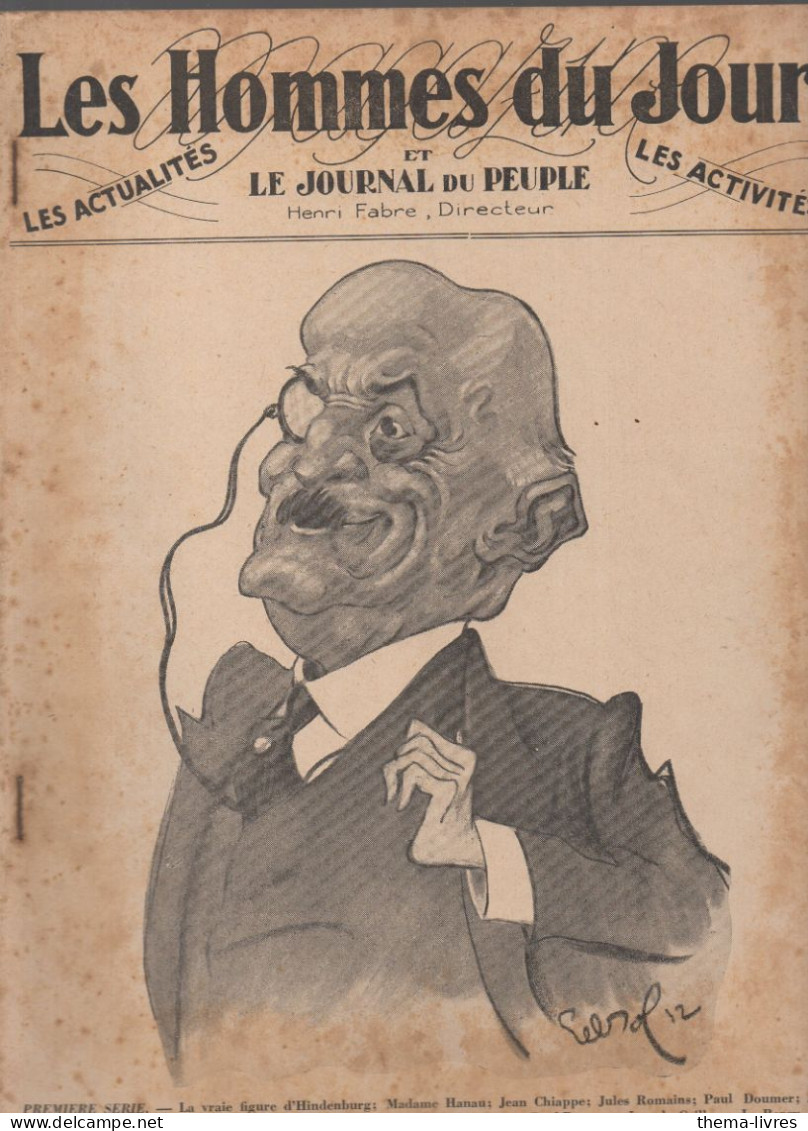 Revue LES HOMMES DU JOUR  Brochage  (éditeur?) Contenant Les N°1 Du 14 Avril 1932 Au 13 Du 7 Juillet 1932 (CAT1082 /R1) - 1900 - 1949