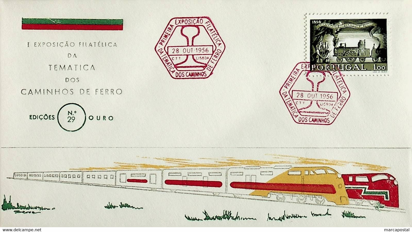 1956. Portugal. 1ª Exposição Filatélica Da Temática Dos Caminhos De Ferro - Treni