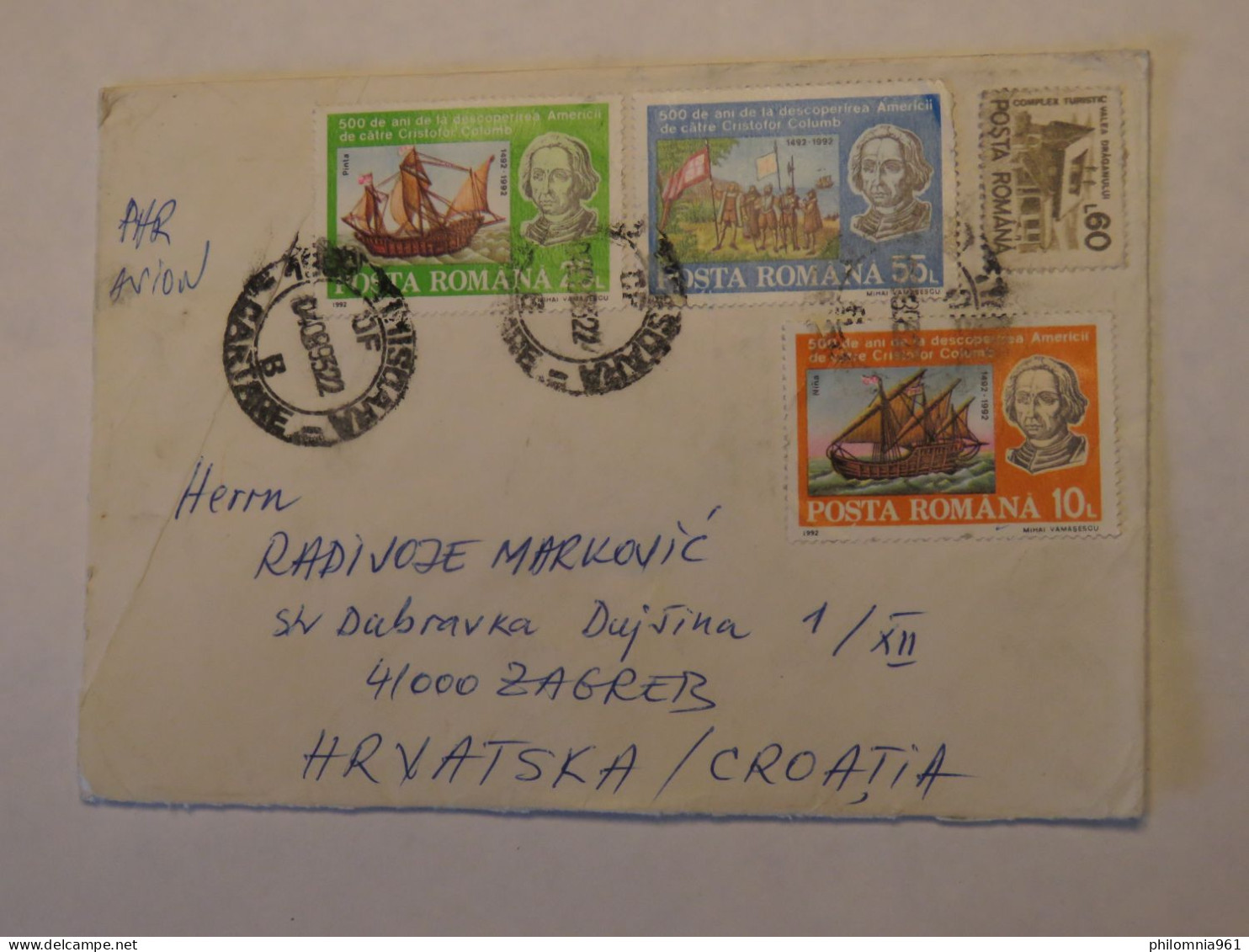 ROMANIA COVER TO CROATIA 1992 - Other & Unclassified