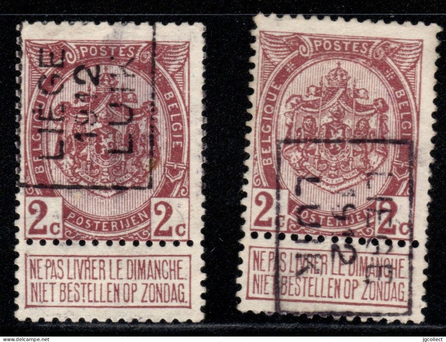 Preo's (82) "LIEGE 1912 LUIK" OCVB 1953 A+B - Rollo De Sellos 1910-19