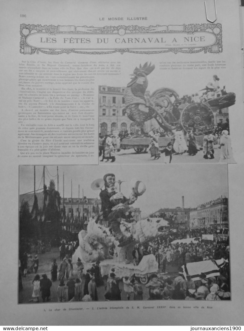 1860 1900 CARNAVAL FRANCE & EUROPE 31 JOURNAUX ANCIENS COMPLETS