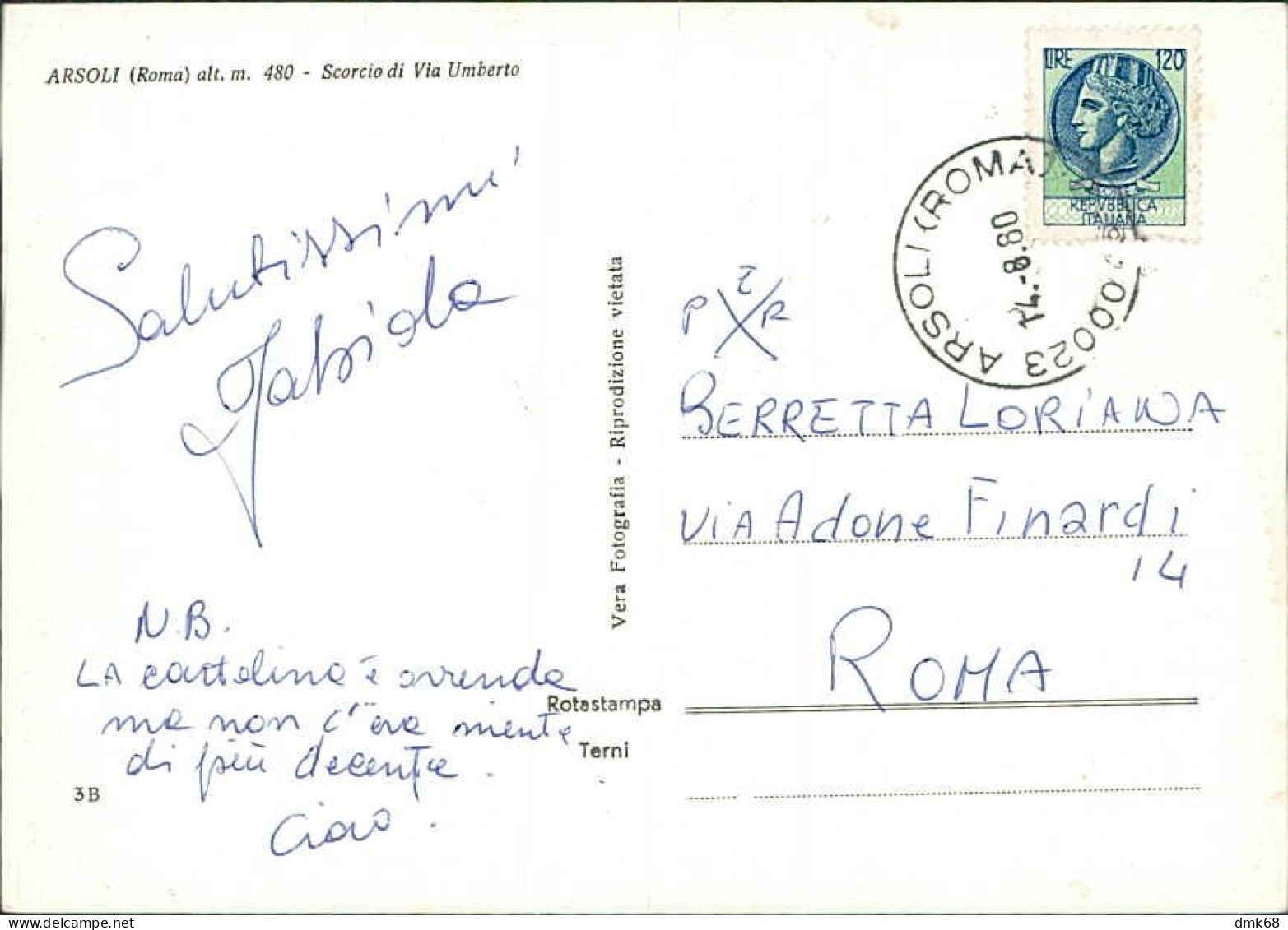 ARSOLI ( ROMA ) SCORCIO DI VIA UMBERTO - EDIZIONE ROTOSTAMPA - SPEDITA - 1960s (20584) - Otros & Sin Clasificación