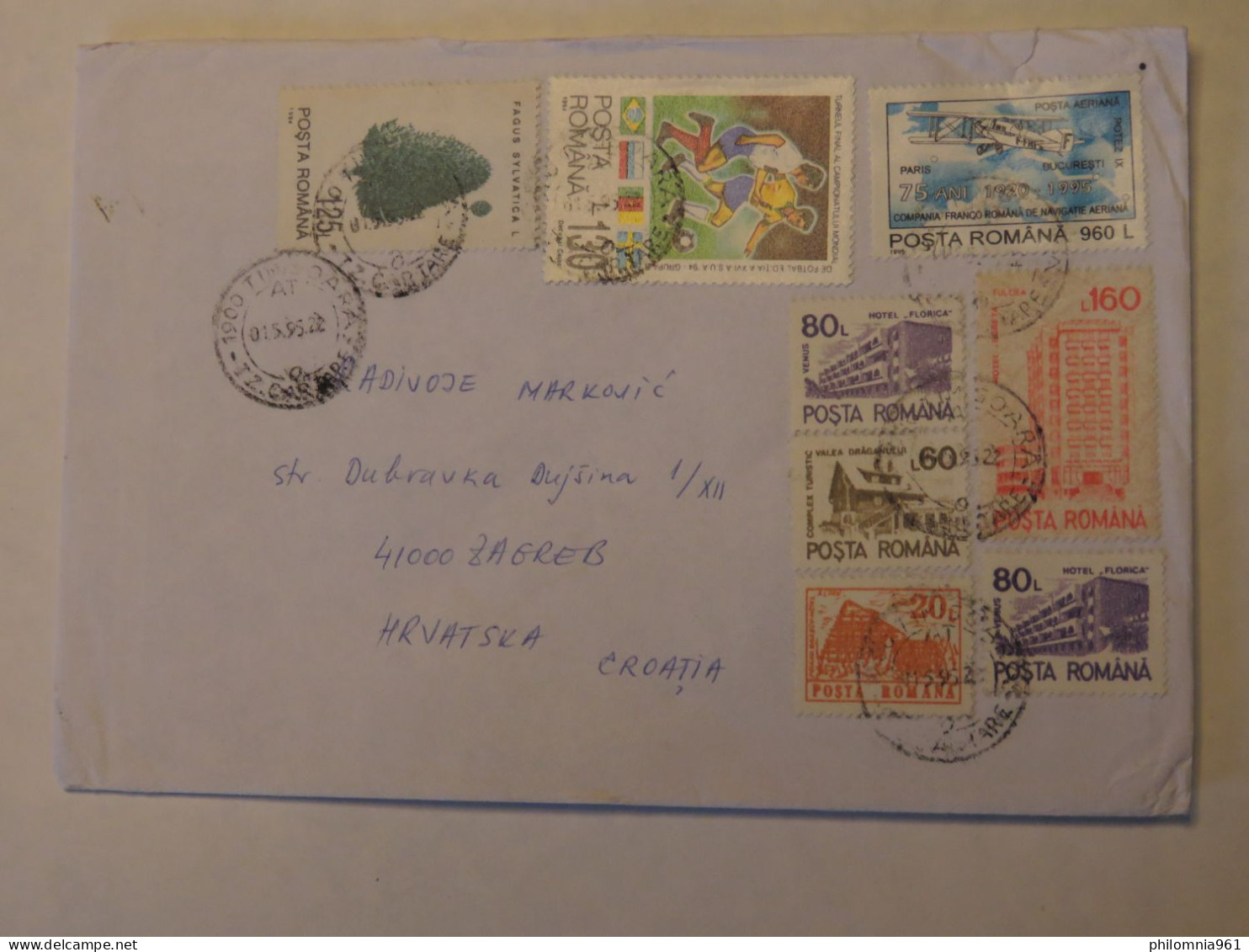 ROMANIA COVER TO CROATIA 1995 - Other & Unclassified
