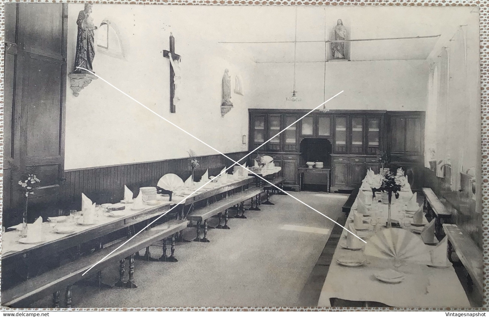 HAUTRAGE Etablissement Des Religieuses Franciscaines Pensionnat Réfectoire Des Pensionnaires CP Postée En 1943 - Saint-Ghislain