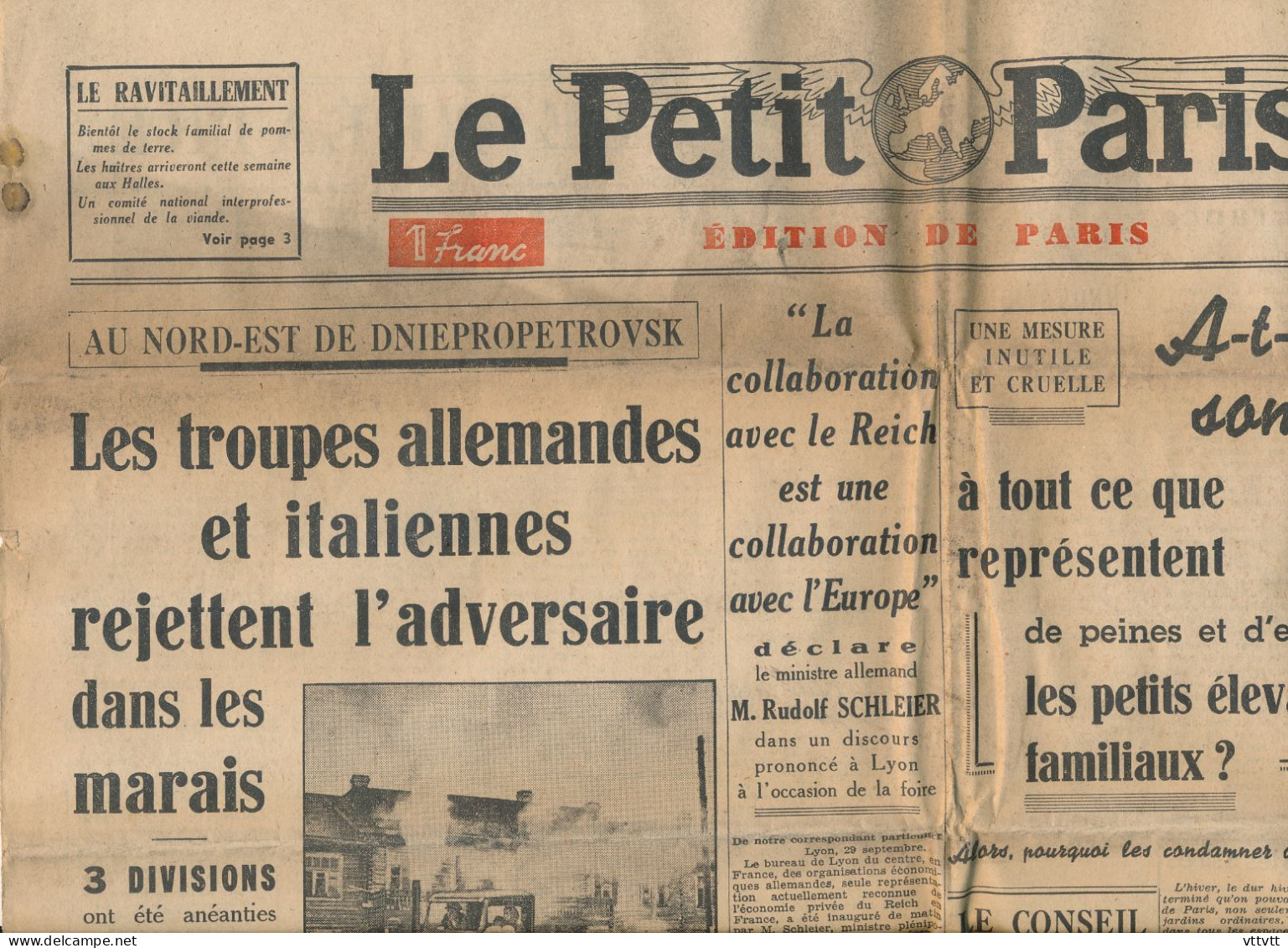 LE PETIT PARISIEN, Mardi 30 Septembre 1941, N° 23.555, Leningrad, Moscou, Champrosay, Légion, Reich, Orgemont, Rome - Le Petit Parisien