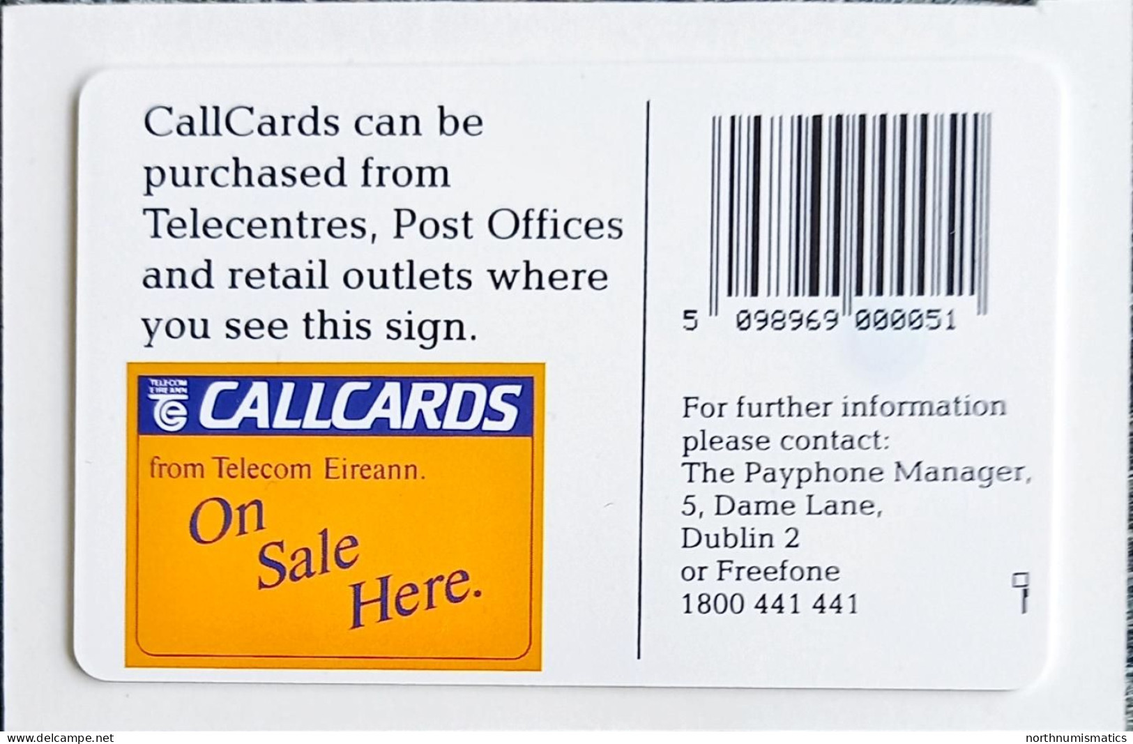 Ireland Telecom Eireann Callcard Chip Phone Card 5 Units  Mint - Verzamelingen